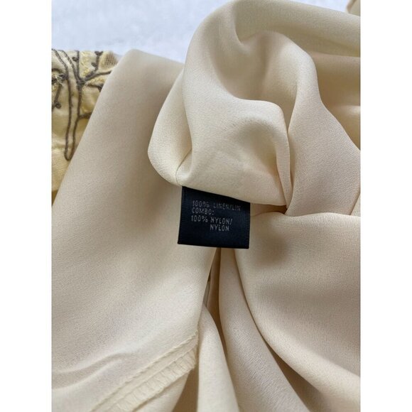 Lafayette 148 Two Piece Skirt Shirt Outfit 10 Spring Easter Summer Yellow Embroi - Picture 4 of 11